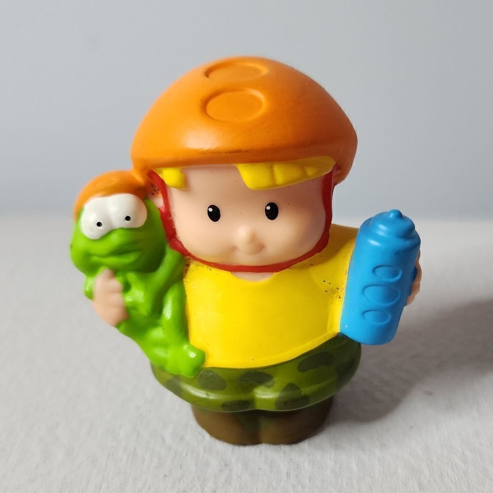 Mattel Fisher Price Little People Boy in bike Helmet frog PVC Figure Replacement